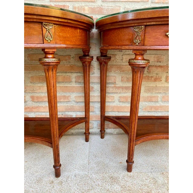 Metal Empire Style Mahogany Nightstands with Bronze and Brass Details, 1930s, Set of 2 For Sale - Image 7 of 18