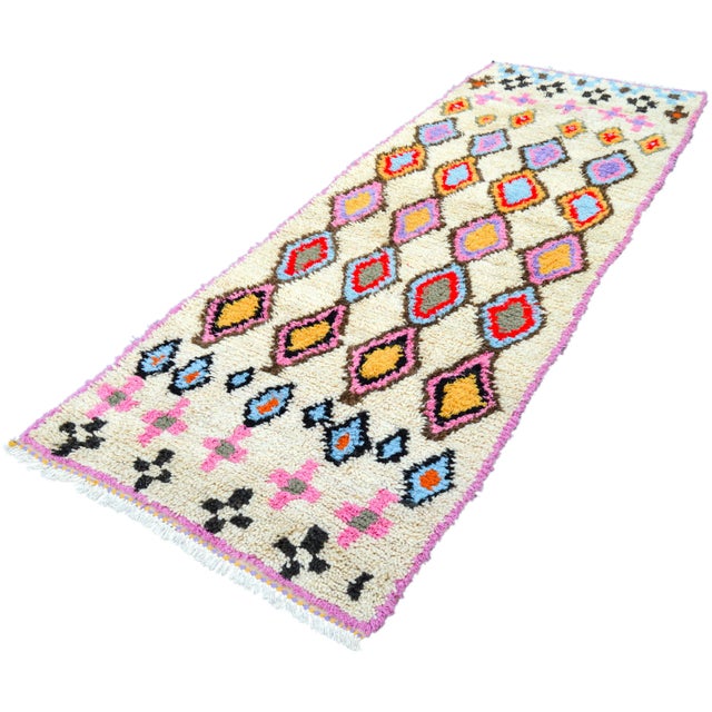 Mid 20th Century Mid 20th Century Vintage Moroccan Runner - 8'6'' X 3'1' For Sale - Image 5 of 9