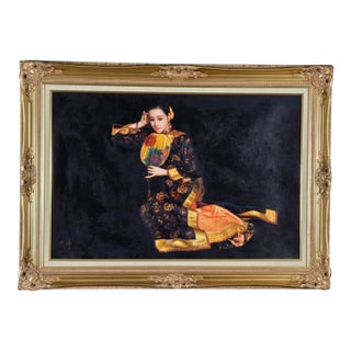 Chen YiFei "Poppy" Reproduction Oil Painting on Canvas For Sale