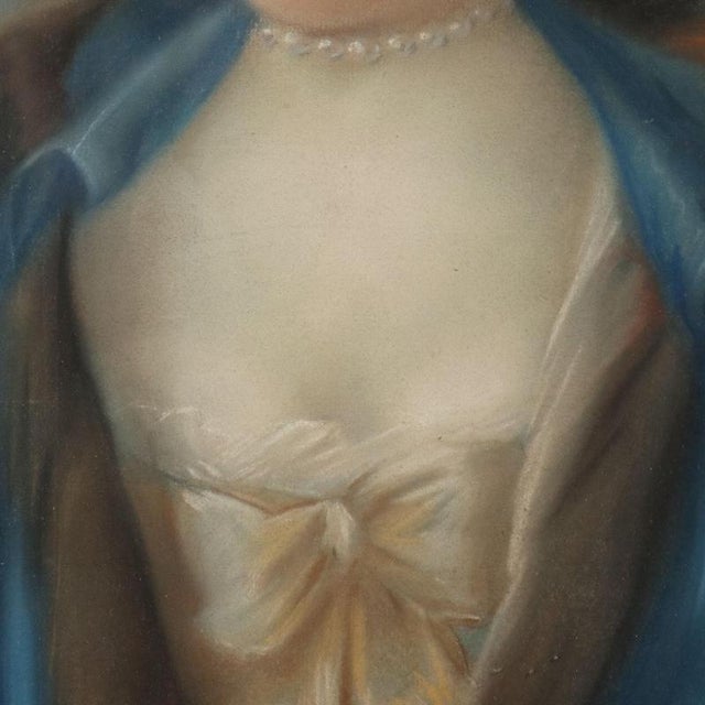 Portrait of Marie Antoinette of Habsburg-Lorraine, Crayon on Paper on Canvas, Framed For Sale - Image 5 of 10