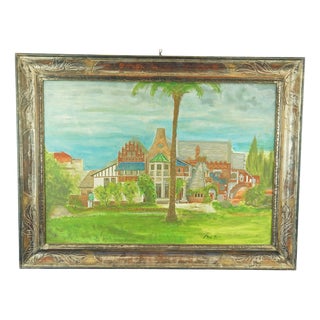 The Casina Delle Civette, Museum at Villa Torlonia, Rome, 20th Century, Oil on Canvas For Sale