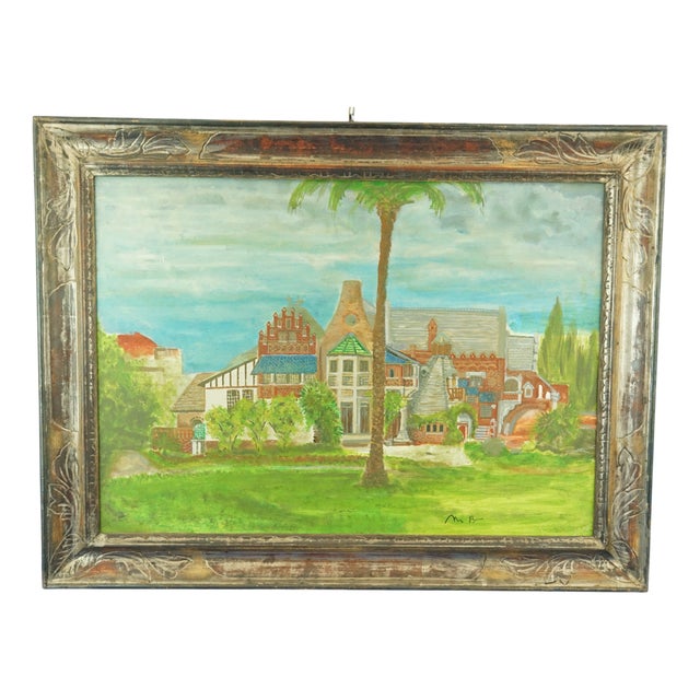 The Casina Delle Civette, Museum at Villa Torlonia, Rome, 20th Century, Oil on Canvas For Sale