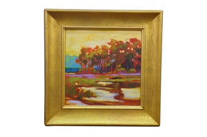 Betty Anglin Smith 2000 Pines Landscape Oil Painting on Canvas 18"