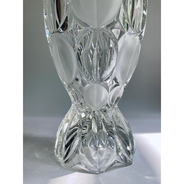 Transparent 1980's Mikasa Frosted & Clear "Oval Dot" Pressed Glass Vase For Sale - Image 8 of 13