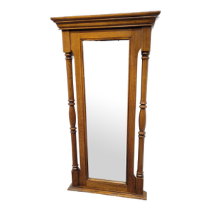 Vintage Wood Wall Mirror Column Style