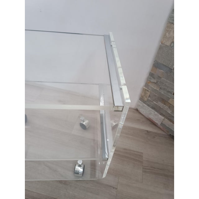 Table on Casters attributed to David Lange for Les Invisibles Du Marais, 1970s For Sale - Image 4 of 13