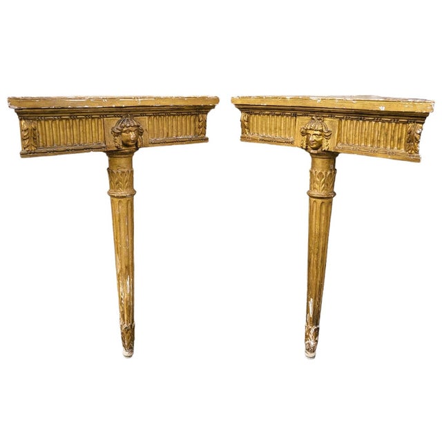 Louis XVI Style Corner Consoles, Set of 2 For Sale - Image 4 of 17