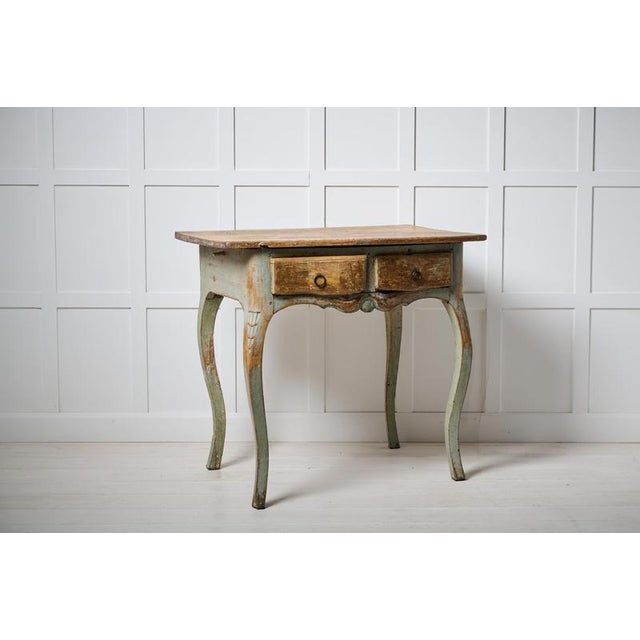 Antique Rococo Rustic Swedish Side Table For Sale - Image 6 of 11