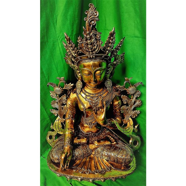 Tibetan Buddha Sculpture, 18th-Century, Bronze For Sale - Image 5 of 18