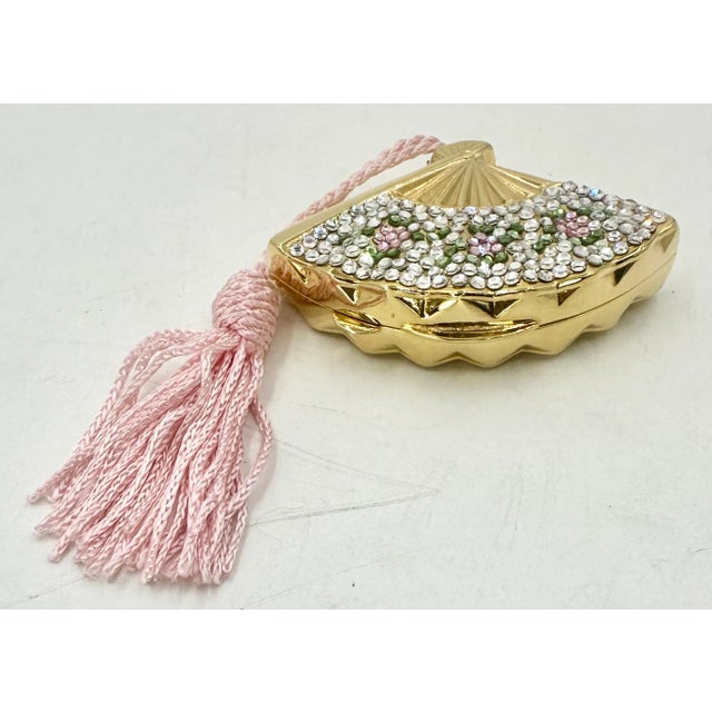 90s Judith Leiber PillBox Fan Geisha’s Japanese Cherry Blossom Pill Box