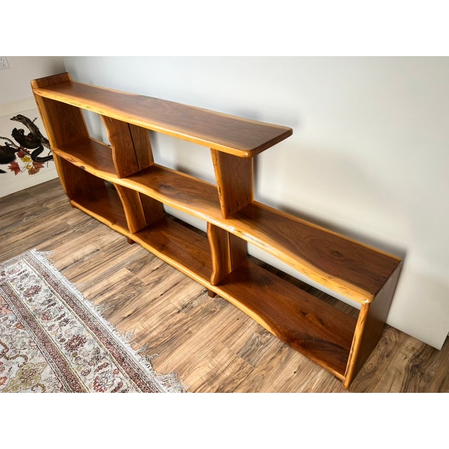 Mid 20th Century Vintage Mid-Century Modern Style Live Edge Walnut Bookshelf For Sale - Image 5 of 10