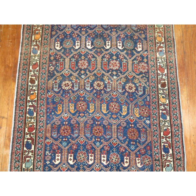 Textile Antique Zabihi Collection Navy Persian Runners - A Pair - 3'4" x 17'2" For Sale - Image 7 of 10