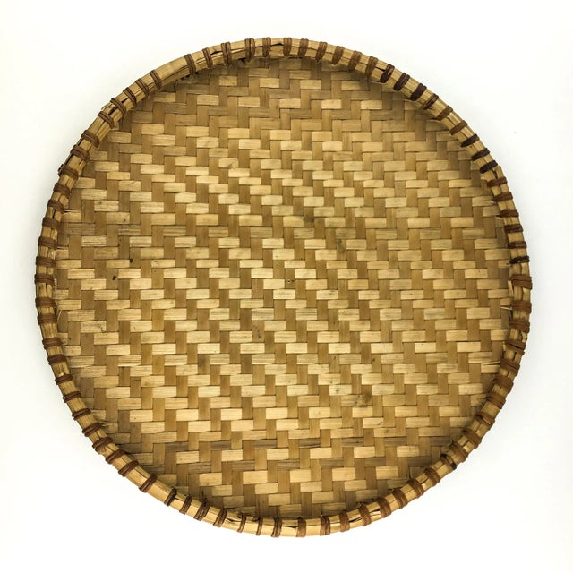 Shabby Chic Vintage Flat Flour Basket Lid Wall Art For Sale - Image 3 of 11