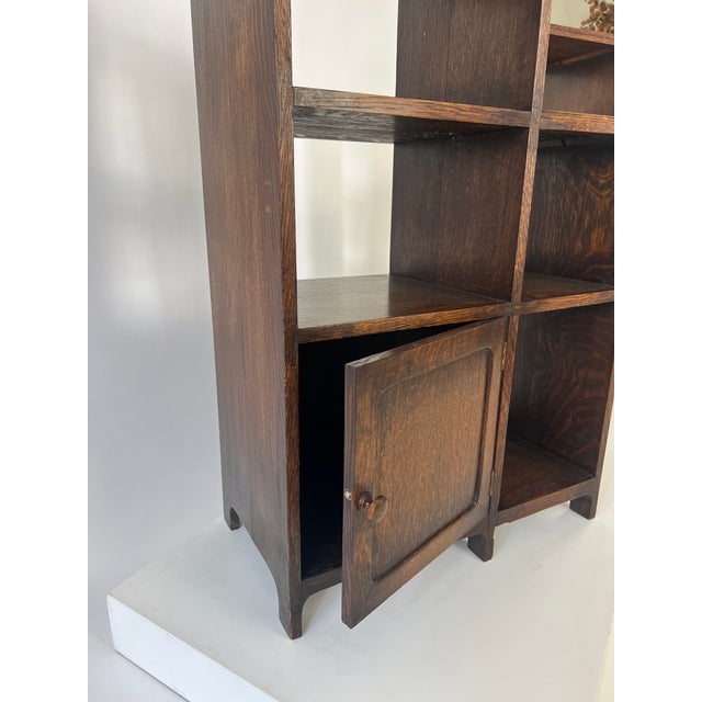 Brown English Art Deco Modernist Bookcase in Oak, 1920s For Sale - Image 8 of 18