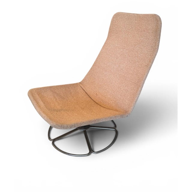 Low Danish Sling Chair in Skiaccio Fabric with Chrome Base, 1970 For Sale - Image 6 of 6