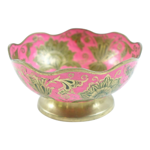 1950s Brass Enameled Decorative Bowl
