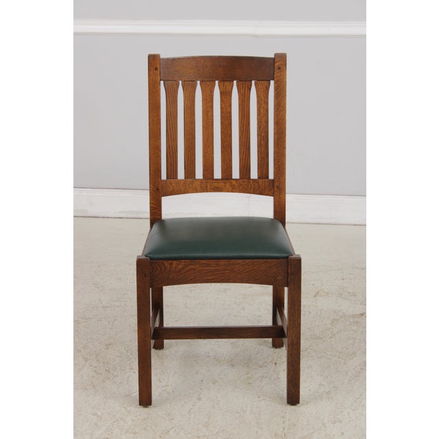 Set of 6 Stickley Arts & Crafts Mission Oak Dining Chairs For Sale - Image 9 of 18