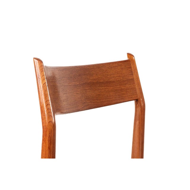Wood Danish Model 418 Chairs in Teak and Skai by Arne Vodder for Sibast, 1960s, Set of 12 For Sale - Image 7 of 18