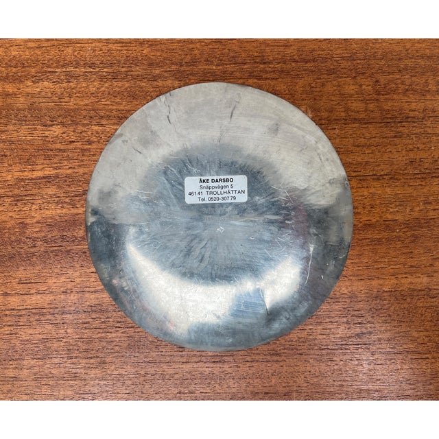 Silver Vintage Swedish Metal Plate from Svensk Tenn For Sale - Image 8 of 11