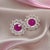 Diamond Ruby Stud Earrings 14 Karat White Gold 1.87 TCW Certified For Sale - Image 4 of 18
