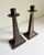 Art Nouveau Arts & Crafts Era Brass Candle Holders, a Pair, Early 20th C For Sale - Image 3 of 11