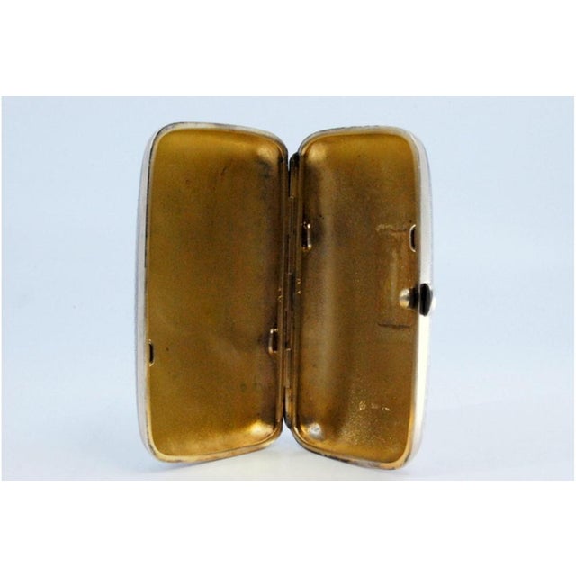 Metal Silver Cigarette Case with Floral Engravings For Sale - Image 7 of 9