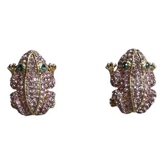 Vintage Boho PJM Frog Earrings For Sale