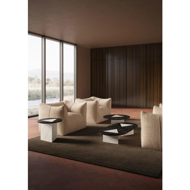 Modern Modern Coffee Table M in White and Black Marble, Designer Lorenzo Zaccarin For Sale - Image 3 of 3