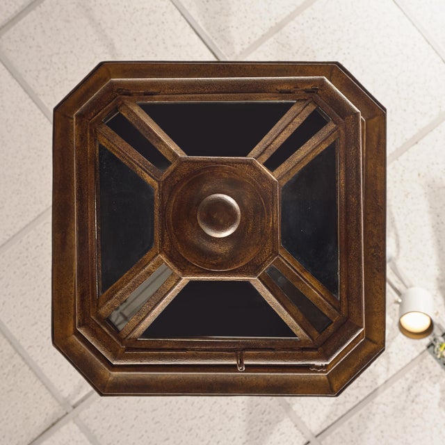 Grande French Antique Brass and Glass Lantern, Circa 1920 For Sale - Image 9 of 9