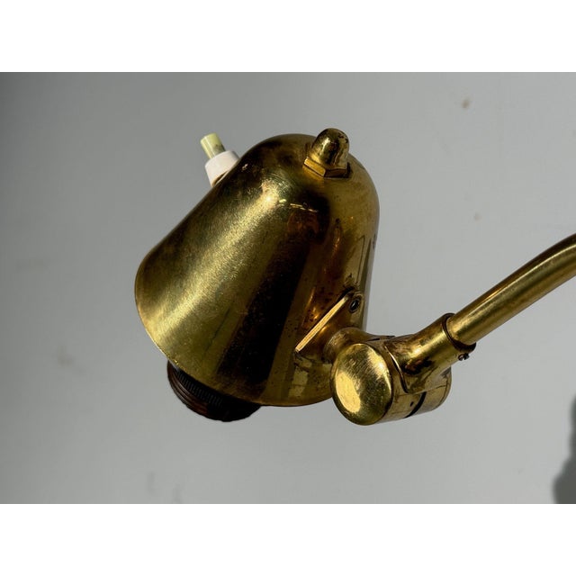 Danish Modern, Articulating Wall Light, Brass, Denmark, 1960s For Sale - Image 9 of 12