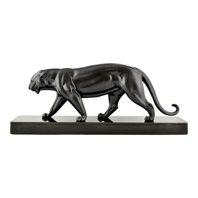 Irenée Rochard, Art Deco Panther Sculpture, Black Patinated Metal, 1930s For Sale - Image 13 of 13