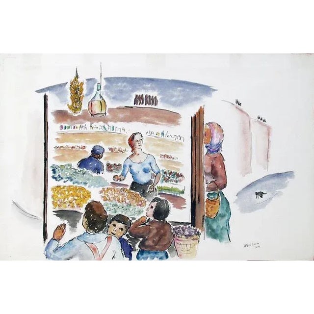 Folk Art Pour Stempeniou de Cholem Aleikhem 10, Emmanuel Mane,Katz Lithograph For Sale - Image 3 of 3