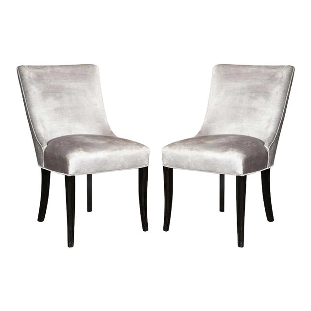 Mid-Century Slipper Side Chairs Walnut - Set of 2 For Sale