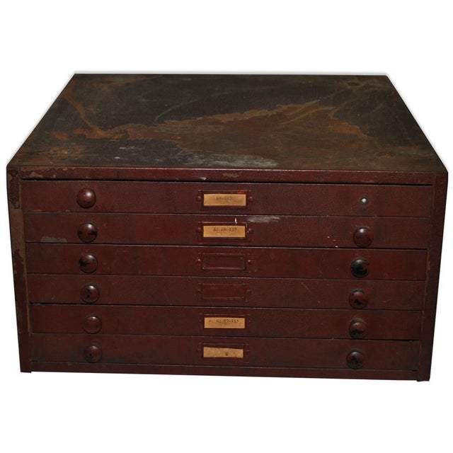 Antique 6 Drawer Industrial Watch Crystal Machinist Filing Cabinet