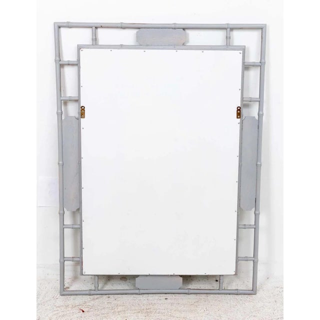 Hollywood Regency Painted Faux Bamboo Mirror For Sale - Image 3 of 7