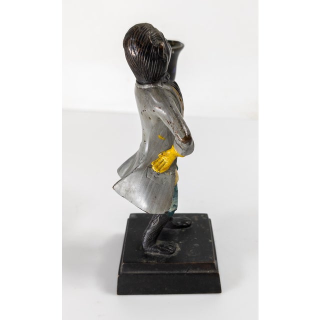 Mid 20th Century 20th Century Decorative Bronze Painted Monkey Butler Candle Stick Holder For Sale - Image 5 of 14