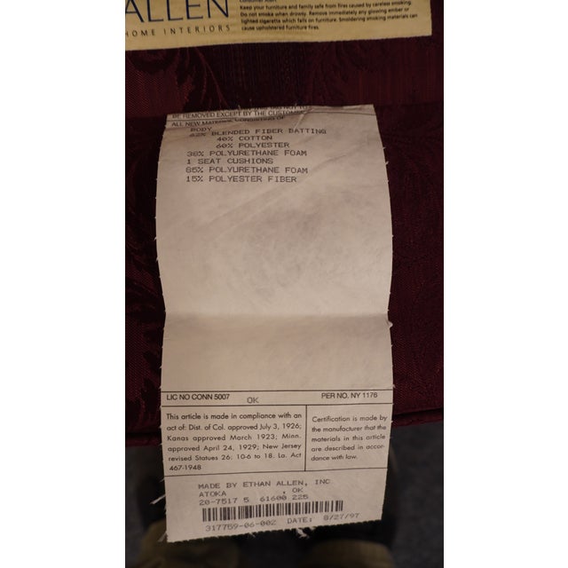 Ethan Allen Red Upholstered Traditional Sussex Wingback Accent Arm Chair 20-7517 For Sale - Image 12 of 12