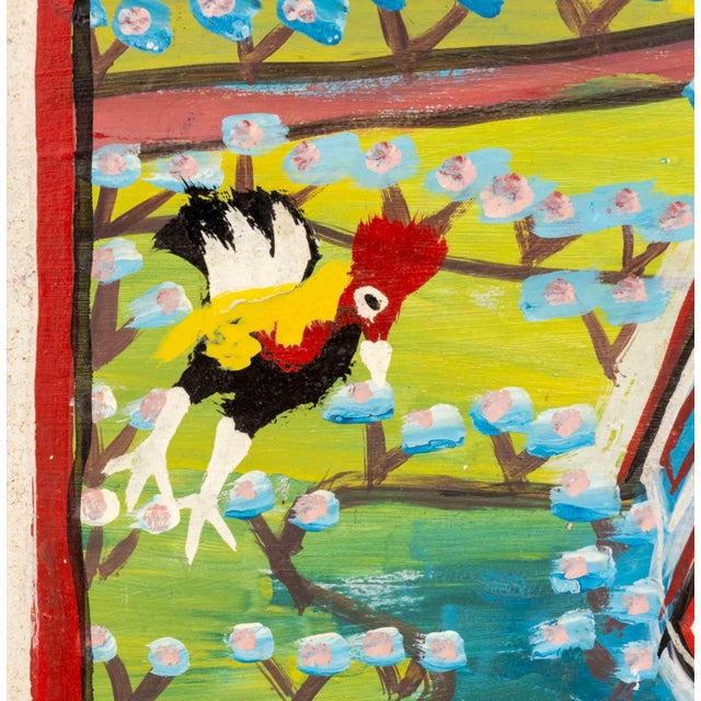 Allan Zion "Three Roosters" Oil on Masonite, 1980 For Sale In New York - Image 6 of 9