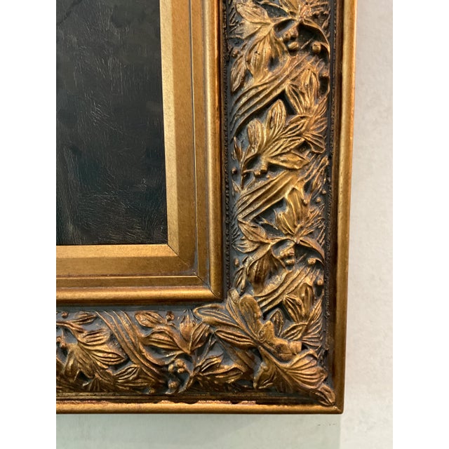 20th Century Gold Framed Oil on Canvas of Female Handmaiden For Sale - Image 9 of 11