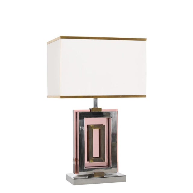 Table Lamp in Acrylic Glass, Chrome and Brass by Romeo Rega, Italy, 1970s For Sale - Image 6 of 18