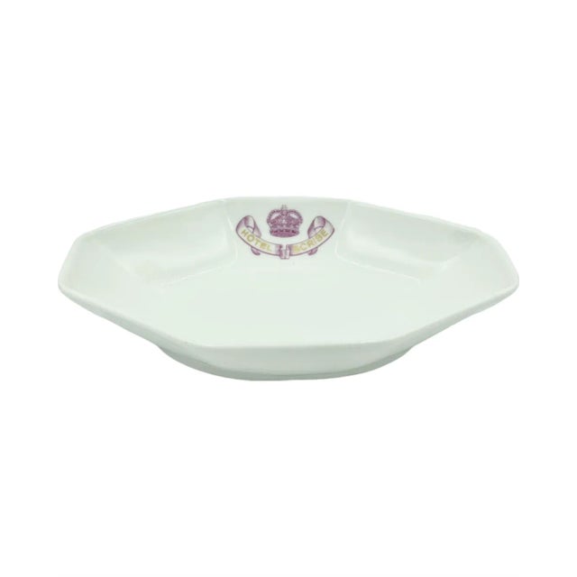 White Vintage Hotel Scribe Ashtray Paris France Porcelain Trinket Dish For Sale - Image 8 of 14