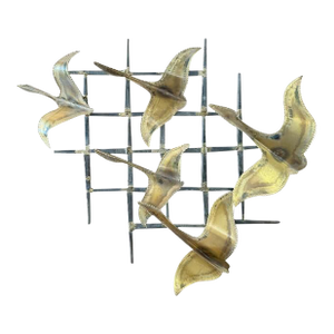 1970s Vintage Brass 3d Wall Art - Mid-Century Modern Bird Sculpture