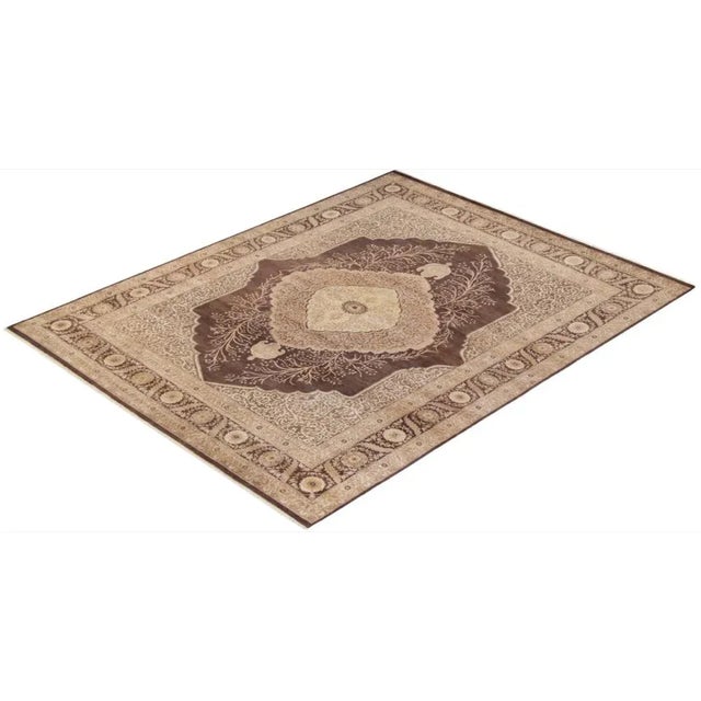 Brown Mogul Collection Hand-Knotted Area Rug - Brown 8' 4" x 10' 7" For Sale - Image 8 of 9
