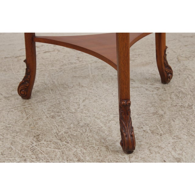 John Widdicomb Round Burl Wood Lamp Table For Sale - Image 9 of 13