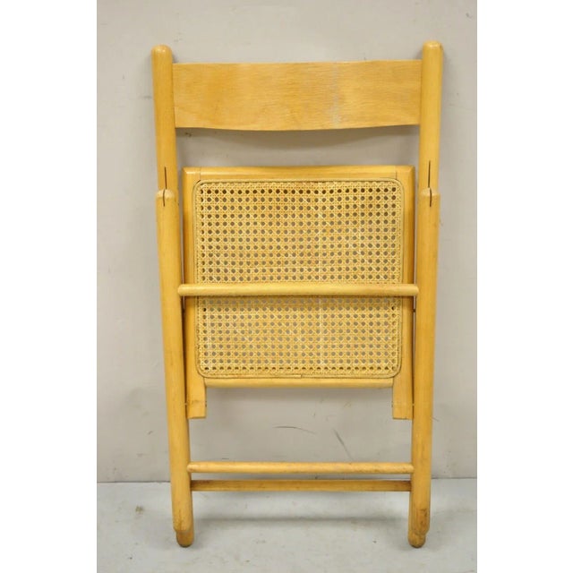 Brown Vintage Habitat England Bentwood Cane Rattan Folding Chairs - a Pair For Sale - Image 8 of 13