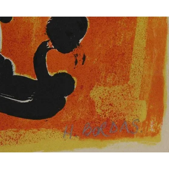 Artist: Herve Bordas Title: L'Homme Year: circa 1970 Medium: Lithograph, signed and numbered in pencil Edition: 3/100...