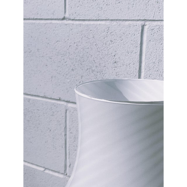 Mid-Century Modern XL 1960s Milky White Swirled Murano Glass Lamp by Vetro Artístico For Sale - Image 3 of 5