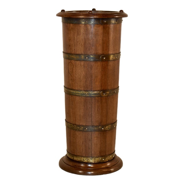 19th Century English Oak Umbrella or Cane Stand For Sale