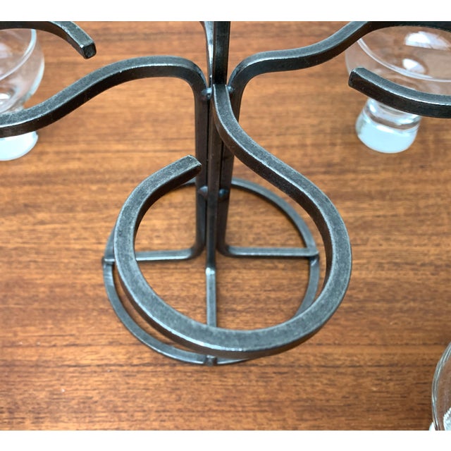 Danish Metal and Glass Candleholder, 1960s For Sale - Image 11 of 18
