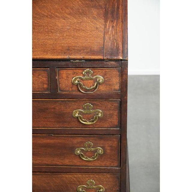 Antique English Oak Secretary with Drawers, 18th Century For Sale - Image 11 of 14